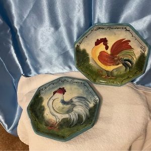Certified International “The Rooster” Plates by Susan Winget